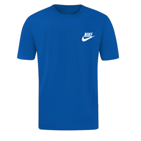 T-SHIRT 100% ΒΑΜΒΑΚΙ ΜΕ LOGO - ΜΠΛΕ ΡΟΥΑ - NIKE ΜΙΚΡΟ T-SHIRT 100% ΒΑΜΒΑΚΙ ΜΕ LOGO - ΜΠΛΕ ΡΟΥΑ - NIKE ΜΙΚΡΟ